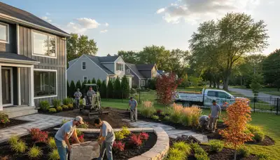 Landscape service team in Milwaukee, WI providing professional lawn care and landscaping maintenance