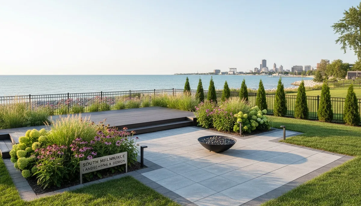 Landscaping crew providing lawn service in Milwaukee, WI
