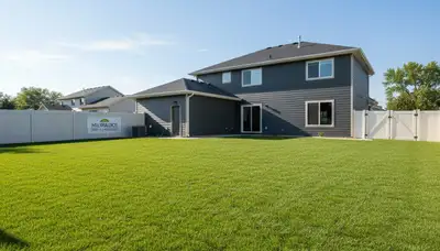 Freshly laid sod lawn installation in Milwaukee WI by Chop Chop Landscaping showing lush green turf